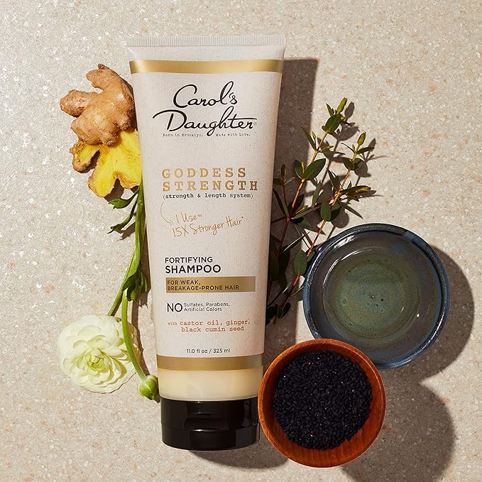 Carol's Daughter X Coco Gauff Goddess Strong Bundle: Hair Care Kit with Shampoo, Conditioner, Leave-In Treatment and Scalp Oil, 4 Items