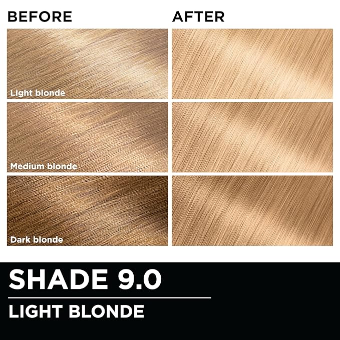 Garnier Hair Color Olia Ammonia-Free Brilliant Color Oil-Rich Permanent Hair Dye, 9.0 Light Blonde, 2 Count (Packaging May Vary)