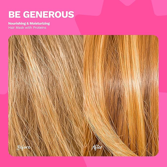 Deep Repair Hair Mask for Dry and Curly Hair – Castor Oil, Biotin, Ginger – Sulfate-Free – Be Generous by Ginger Milk – 17 oz