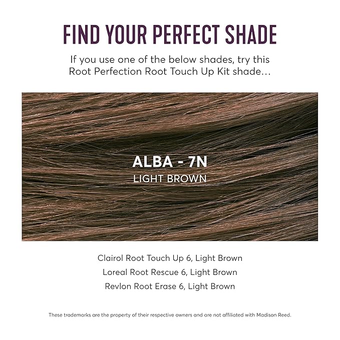 Madison Reed Root Perfection Permanent Root Touch Up, Light Brown 7N Alba, 10 Minutes for 100% Gray Root Coverage, Ammonia-Free Hair Dye, Two Applications