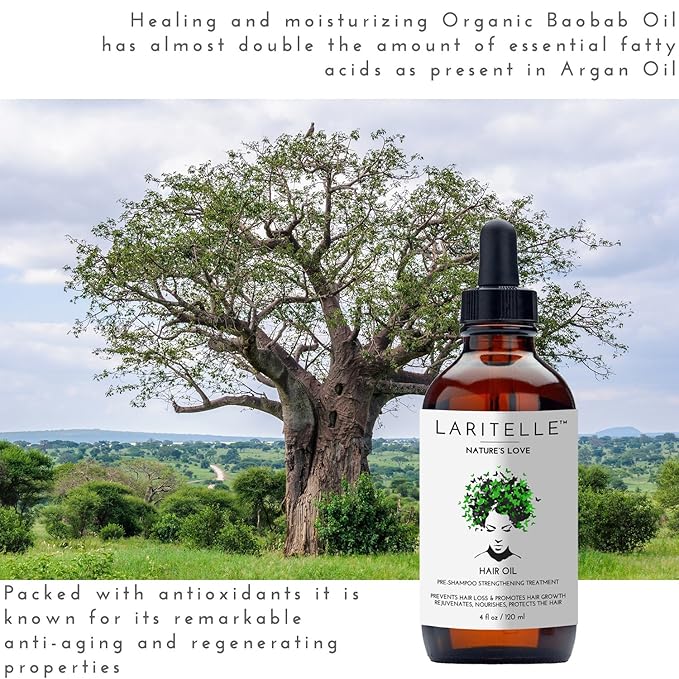 Organic Hair Growth Treatment – Nature’s Love – 4 oz – Botanical Oil Blend for Follicle Stimulation & Scalp Renewal – Made in USA