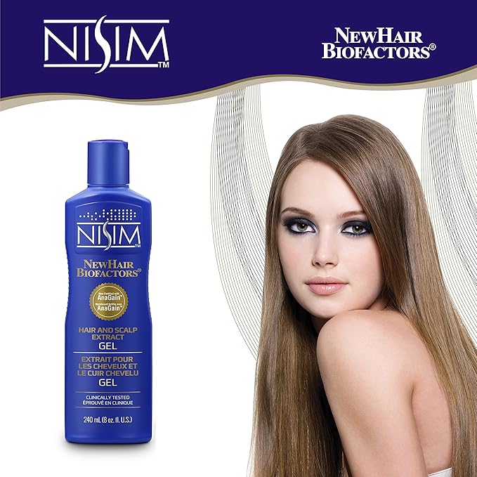 NISIM NewHair BioFactors Hair and Scalp Gel with AnaGain - Specially Formulated for Normal to Dry Hair to Maximize Natural Growth Cycle (8 Ounce / 240 Milliliter)