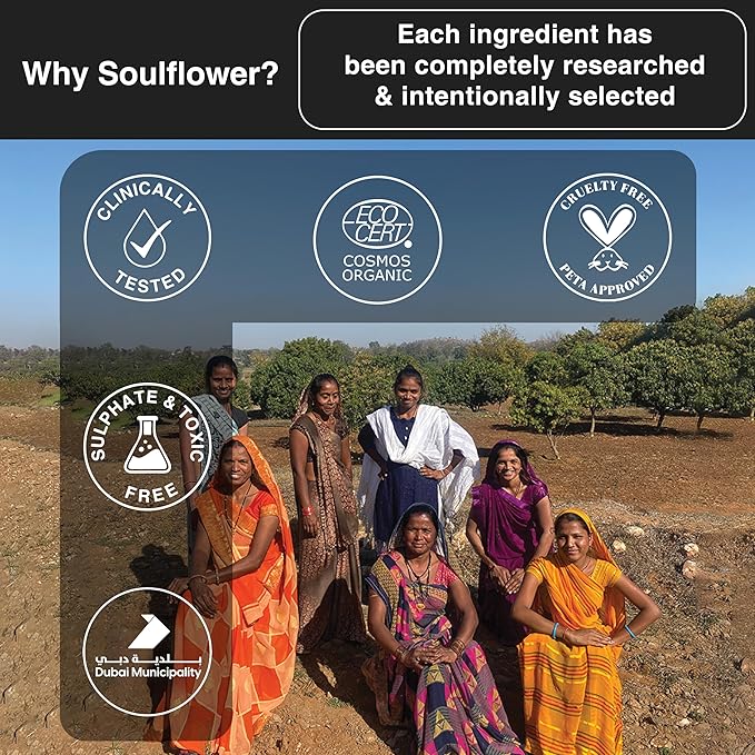 Soulflower Organic Castor Oil, For Thicker & Voluminous Hair, Eyebrows & Eyelashes, 100% Pure, Natural, Cold Pressed, Organic Certified - 6.77 Fl Oz