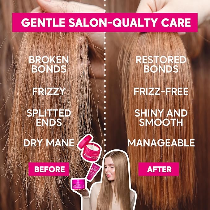 HAIR MASK FOR DAMAGED HAIR BRAZILIAN BONDOX TREATMENT 8.8 oz Thermal Activated Mask for Dry Frizzy Hair | Formaldehyde Free Cruelty Free | Results for up to 1-3 months | Almond Hair Oil Hair Repair