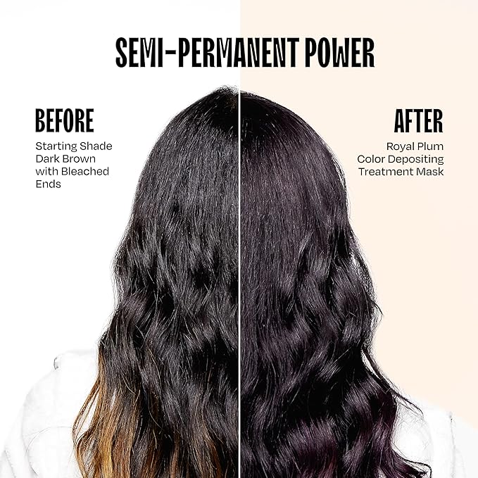 Overtone Color Depositing Semi-Permanent Hair Dye Conditioner - 8 oz For Natural & Color-Treated Hair, Moisturizing Shea Butter & Coconut Oil - Vegan & Cruelty-Free, Purple For Brown is now Royal Plum