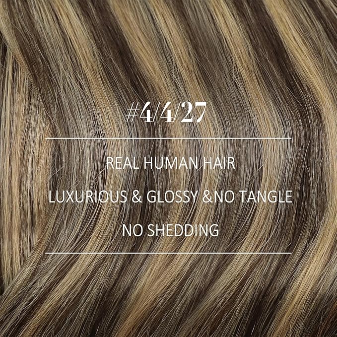 YoungSee Weft Hair Extensions Balayage Sew in Hair Extensions Dark Brown Fading to Caramel Blonde Mix Brown Balayage Silky Smooth Human Hair Weft Extensions for Women 16Inch 100G