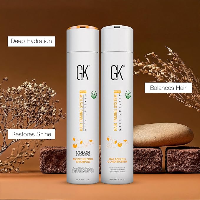 GK HAIR Moisturizing Shampoo & Balancing Conditioner 300ml – Sulfate & Paraben Free for Dry, Oily, Frizzy, Damaged, and Unmanageable Hair – Nourishing Hair Care Set