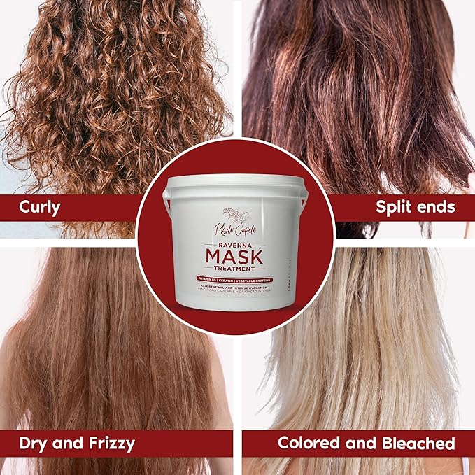 Ravenna B-tox Repair Kit - Hair B-tox Treatment Formaldehyde-Free + Hair Mask for Damaged Hair - Straightening, Intense Shine & Moisture for All Hair Types (2-Pack)