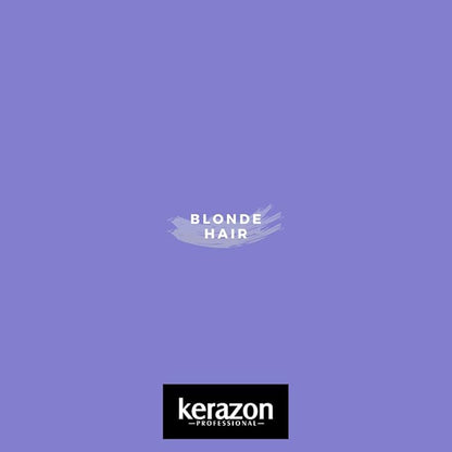 KERAZON Blonde Brazilian Hair BTX Treatment Purple Mask Platinum Effect & Silver Hair Providing Smoothing, Deep Hydration, Anti-Brass, Shine, Softness, Volume And Frizz Control. Salon Size.