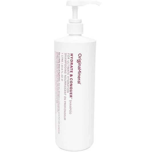 O&M Hydrate & Conquer Vegan Moisturizing Shampoo For Women + Men, Dry, Damaged, Colored Hair, Organic Coconut Oil, Vitamin A, B, C & E, Amino Acids, Paraben/Sulfate-Free, Made in Australia, 1L
