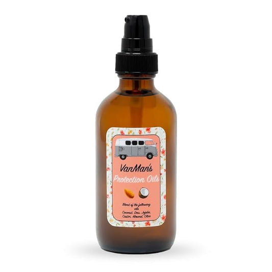 Vanman - Protection Oil Serum For Hair Growth - Infused With Castor, Jojoba, Almond, Olive, Emu, Coconut Oil - Fragrance-Free Growth Serum For Dry and Frizzy Hair - 1 Ounce
