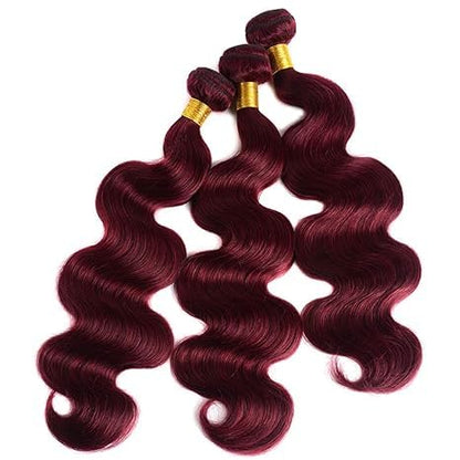 Color 99j Body Wave Bundles Human Hair Burgundy Body Wave Bundles 8a Grade Double Weft Brazilian Human Hair Wet and Wavy Soft Silky for Black Women 10 12 14 Inch