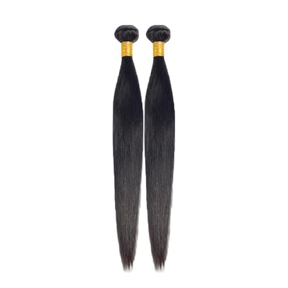 #1B Human Hair Bundles Straight Bundles 26 28 Inch 2 Bundles Unprocessed Brazilian Virgin Hair Weave 50 Grams Per Bundle Straight Bundle Human Hair Extensions Natural Color