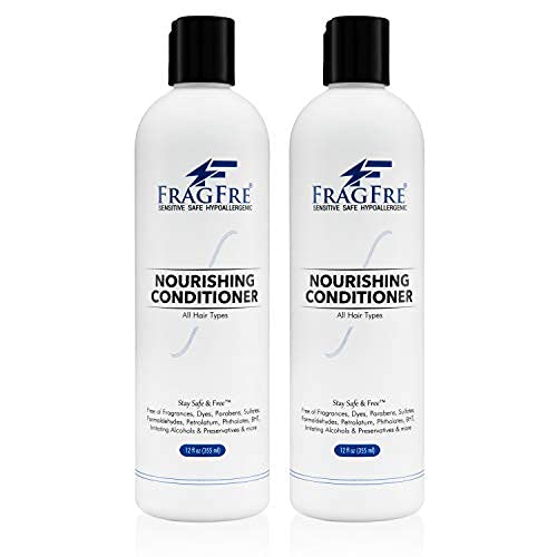 Fragrance Free Conditioner 12 oz (2-Pack Gift Set) - Parabens Free Hypoallergenic - Hair Conditioner for Sensitive Skin - Deep Conditioning for Normal Treated and Fragile Hairs - Vegan GF/CF