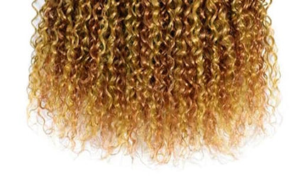 P2730 Curly Wave Bundles: Human Hair Honey Blonde, 16 Inch Unprocessed, Silky Soft Remy Hair Extensions