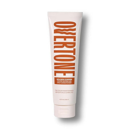 oVertone Daily Color Depositing Conditioner for Dyed & Natural Hair - 4.5oz Temporary Coloring with Shea Butter & Coconut Oil - Refresh Color & Prevent Fading - Vegan & Cruelty-Free, Golden Copper