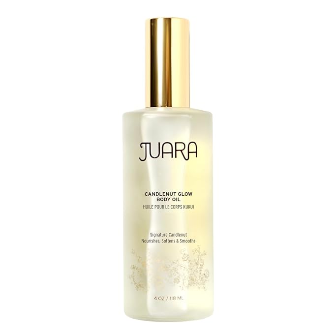 Juara Candlenut Glow Body Oil — Deluxe Hydration for Skin, Hands, Feet, Hair — Dry Skin Therapy — Moisturizing Treatment — Lightweight Formula — Paraben and Sulfate Free — 100% Vegetarian — 4 oz