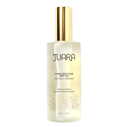 Juara Candlenut Glow Body Oil — Deluxe Hydration for Skin, Hands, Feet, Hair — Dry Skin Therapy — Moisturizing Treatment — Lightweight Formula — Paraben and Sulfate Free — 100% Vegetarian — 4 oz