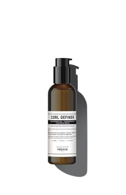 PREVIA Curl Defining Fluid - Natural Hydrating Leave In Conditioner for Curly Hair - Moisturize, Strengthen & Enhance Curls - Vegan & Organic Leave Conditioner - 6.7 oz