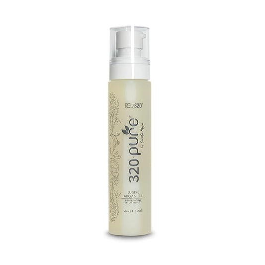 320Pure Lustre Argan Oil For Hair 4oz Pump, Aceite de argán para el cabello, Argan Oil Hair Treatment with Pure Argon for Color-Treated, Damaged, Dry, Straight and Curly