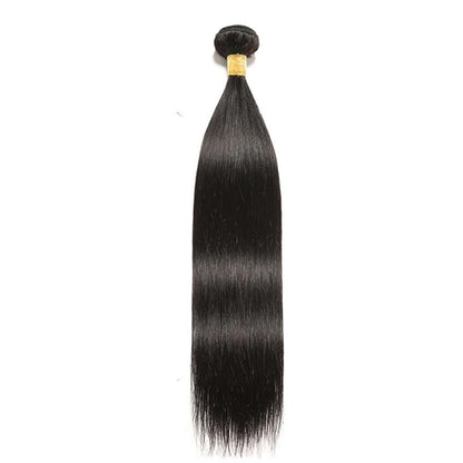 Straight Human Hair Bundles Natural Black Straight Hair Weave Single Bundle 16 Inch Peruvian Unprocessed Virgin Remy Hair Extensions For Woman 100g/Pc