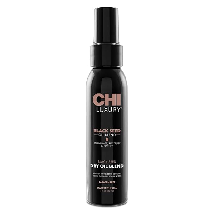 CHI Luxury Black Seed Oil Blend Dry Oil, Revitalizing & Nourishing Hair Oil, Creates Smooth & Shiny Hair, Sulfate, Paraben, & Cruelty-Free, 3 Oz
