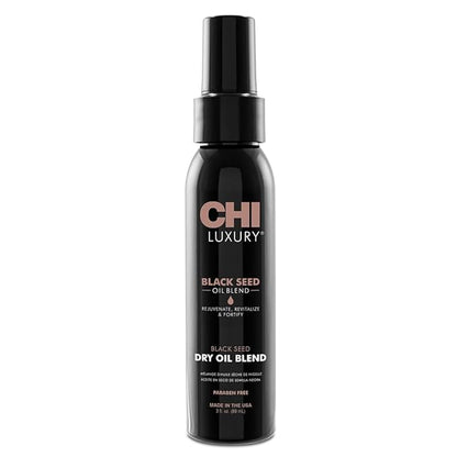 CHI Luxury Black Seed Oil Blend Dry Oil, Revitalizing & Nourishing Hair Oil, Creates Smooth & Shiny Hair, Sulfate, Paraben, & Cruelty-Free, 3 Oz