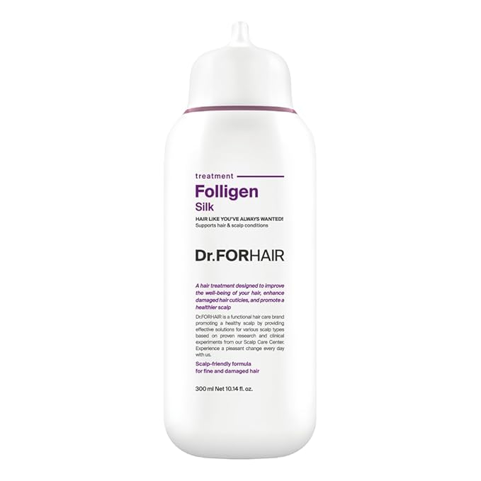 DR.FORHAIR Folligen Silk Treatment 10.14 fl oz 300 ml for Thinning Hair Dry Damaged Cuticles Growth Care Silicone Free