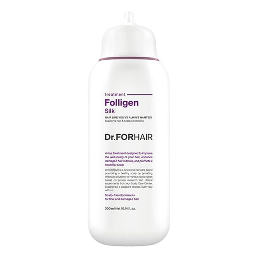 DR.FORHAIR Folligen Silk Treatment 10.14 fl oz 300 ml for Thinning Hair Dry Damaged Cuticles Growth Care Silicone Free