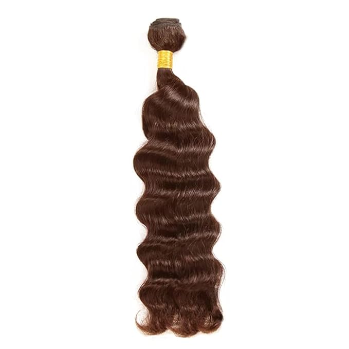 34 Inch Color 4 Bundles Human Hair Chocolate Brown Deep Wave Bundles Unprocessed Peruvian Virgin Remy Hair Extensions Double Weft Niegmeag Hair Weave