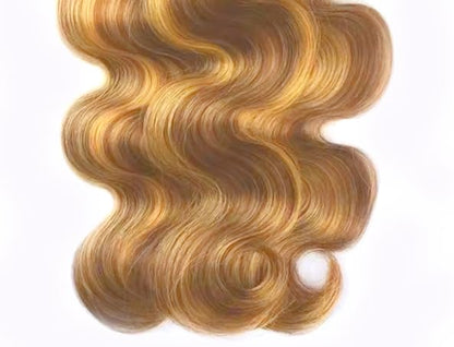 2730 Blonde Body Wave Bundles Human Hair Ombre Honey Blonde Bundles 14 16 18 Inch Unprocessed Brazilian Virgin Remy Hair Extensions Silky Soft 3 Highlight Bundles Hair Weave