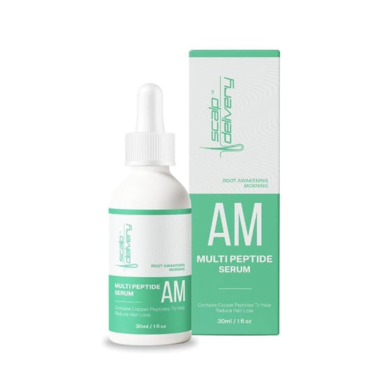 Multi-Peptide Serum for Men & Women - Helps Reduce Hair Loss - Strengthens & Thickens - Plant-Based - Combats Thinning Hair - Healthy Longer Hair - Root Awakening Morning (AM) - 28ml