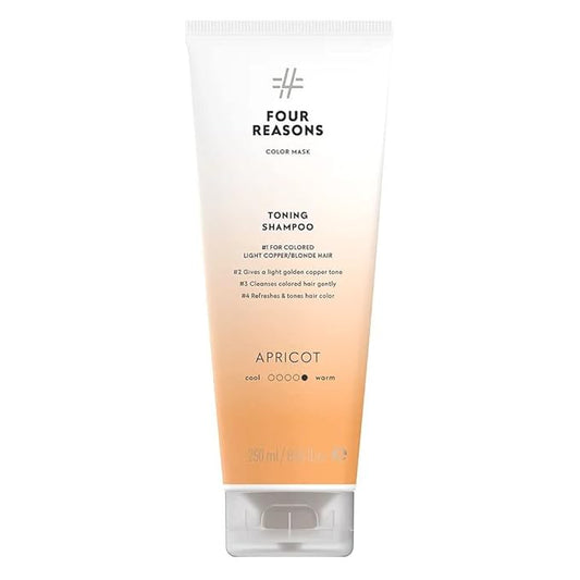 FOUR REASONS Color Depositing Shampoo for Color Treated Hair (Apricot, Golden Copper) - Sulfate Free, Vegan, 8.5 Fl Oz
