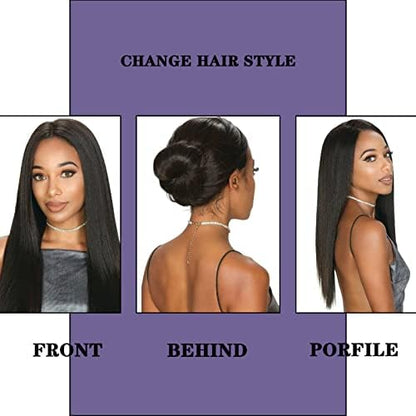 Anrosa Light Yaki Straight Tape in Hair Extensions Double Sided 16 Inch Yaki Tape in Hair Extensions Human Hair Brazilian Invisible #1B Natural Black 50G 20PCS