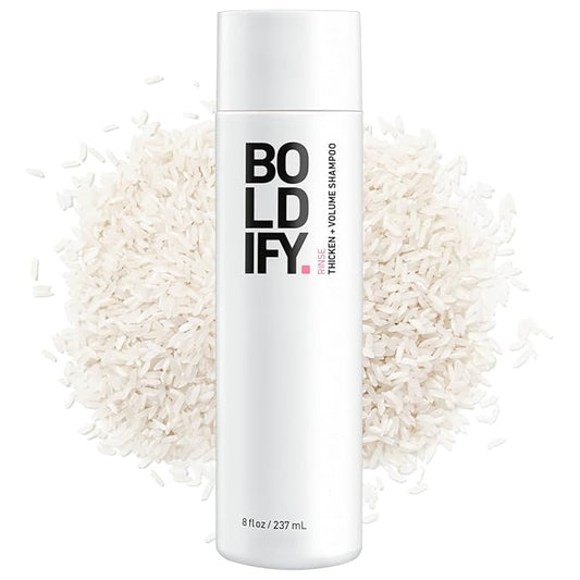 BOLDIFY Thickening Shampoo - Rice Water for Thinning and Oily Hair - Volumizing Shampoo for Fine Hair, Weightlessly Removes Excess Oil - 8oz