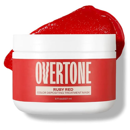Overtone Color Depositing Semi-Permanent Hair Dye Conditioner - 8 oz For Natural & Color-Treated Hair, Moisturizing Shea Butter & Coconut Oil - Vegan & Cruelty-Free, Extreme Red