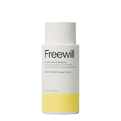 Freewill Frizz Smoothing Shampoo, Sulfate-Free Cleanser with Shea Butter, Coconut Oil & Jojoba, Vegan Hydrating Shampoo for Curly, Wavy, Frizzy, Dry Hair, Lightweight Moisture Boost, 8.5 fl oz
