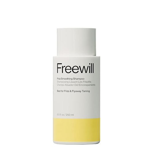 Freewill Frizz Smoothing Shampoo, Sulfate-Free Cleanser with Shea Butter, Coconut Oil & Jojoba, Vegan Hydrating Shampoo for Curly, Wavy, Frizzy, Dry Hair, Lightweight Moisture Boost, 8.5 fl oz