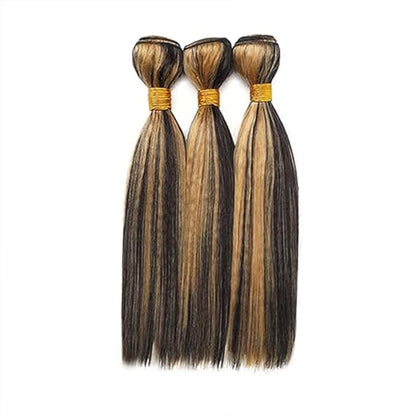 P1B27 Human Hair Bundles Highlight Straight Bundles Black and Honey Blonde Straight Human Hair Brazilian Weave Soft and Silky for Black Women 18 18 18 Inch