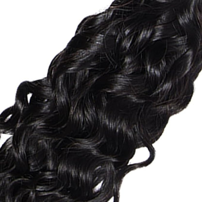30 Inch Color 1B Bundles Human Hair Natural Black Water Wave Bundles Double Weft Niegmeag Hair Weave Peruvian Grade 8A Virgin Remy Hair Extensions