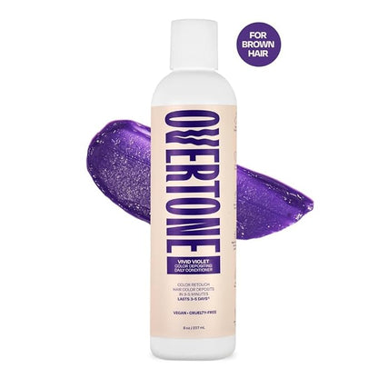 oVertone Daily Color Depositing Conditioner: 8oz Temporary Coloring Conditioner with Shea Butter & Coconut Oil, Refresh Color & Prevent Fading, Vegan & Cruelty-Free, Extreme Purple is Vivid Violet