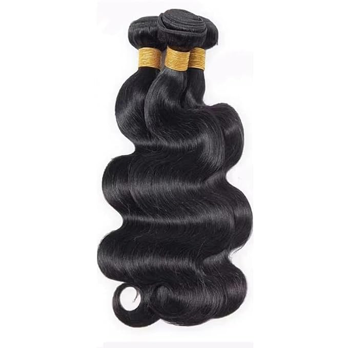 #1B Body Wave Human Hair Bundles 22 24 26 Inch Brazilian Remy Human Hair Bundles Weave Extensions Soft and Silky for Women