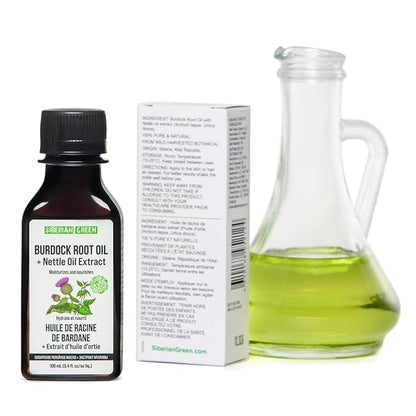 Burdock Oil with Nettle Oil Extract 100ml Natural Hair Loss Burdock Root Care Anti-Dandruff Scalp Stimulates Growth