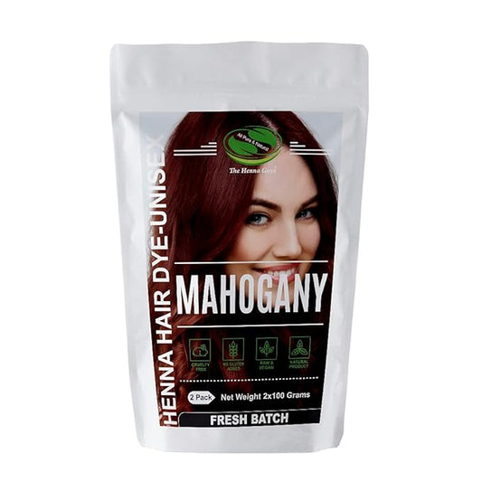 2 Packs of Mahogany Henna Hair & Beard Dye/Color - 100% Natural & Chemical Free - The Henna Guys