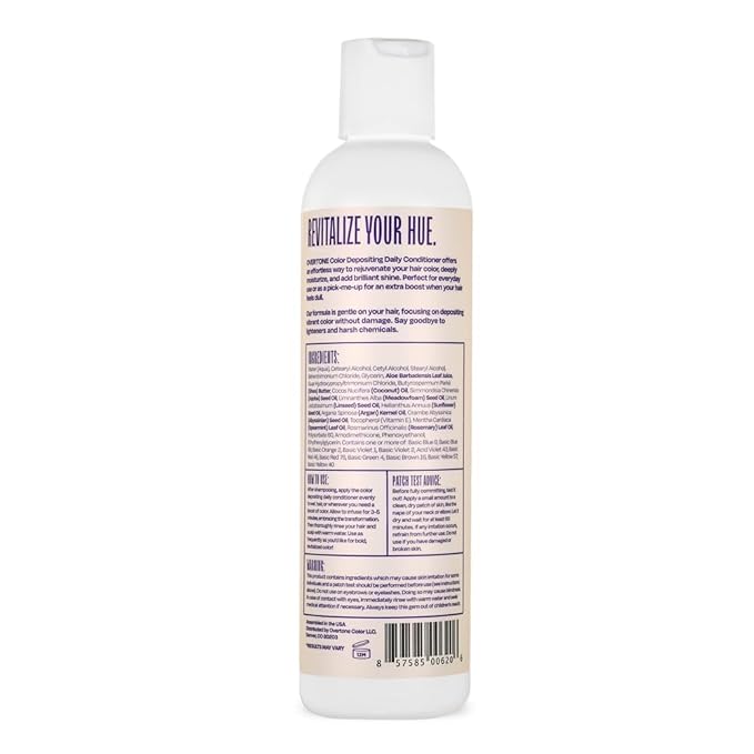oVertone Daily Color Depositing Conditioner: 8oz Temporary Coloring Conditioner with Shea Butter & Coconut Oil, Refresh Color & Prevent Fading, Vegan & Cruelty-Free, Extreme Purple is Vivid Violet