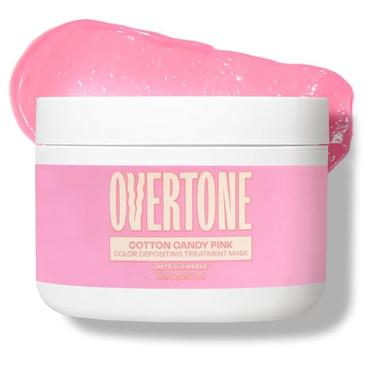 Overtone Color Depositing Semi-Permanent Hair Dye Conditioner - 8 oz For Natural & Color-Treated Hair, Moisturizing Shea Butter & Coconut Oil - Vegan & Cruelty-Free, Pastel Pink is now Cotton Candy