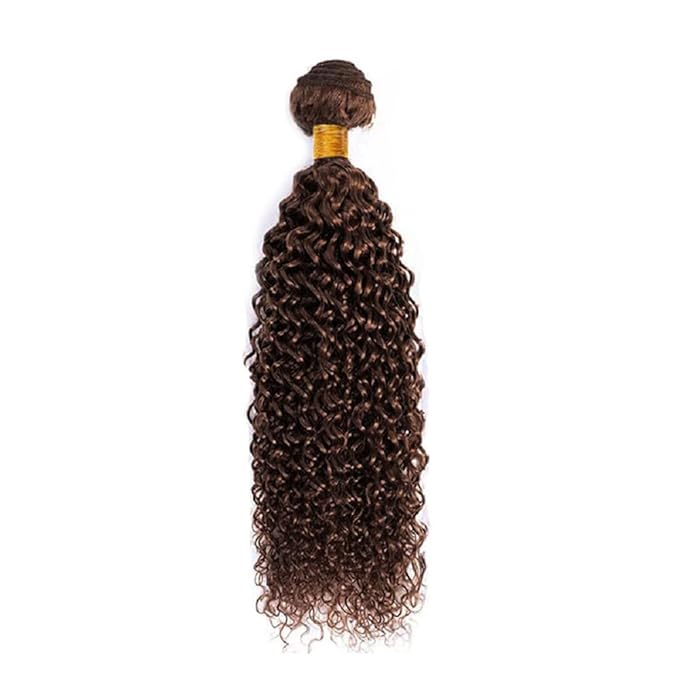 Color 4 Kinky Curly Bundles Human Hair Chocolate Brown Bundles 18 Inch Grade 8A Brazilian Virgin Remy Hair Extensions Double Weft Hair Weave