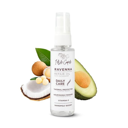 Ravenna Hair Oil for Frizzy Hair – Split End Repair, Heat Protection & Deep Hydration – Macadamia, Avocado & Coconut Oil for Damaged, Dry & All Hair Types (60ml/2.02 Fl Oz)