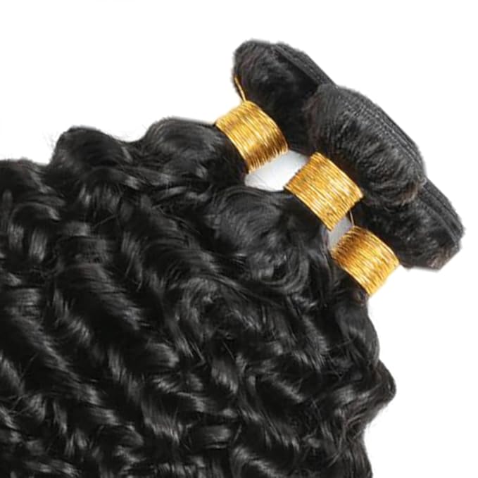 Water Wave Bundles Natural Black Human Hair Bundles 12 14 16 Inch Brazilian Grade 8A Virgin Remy Hair Extensions Double Weft Color 1B Hair Weave