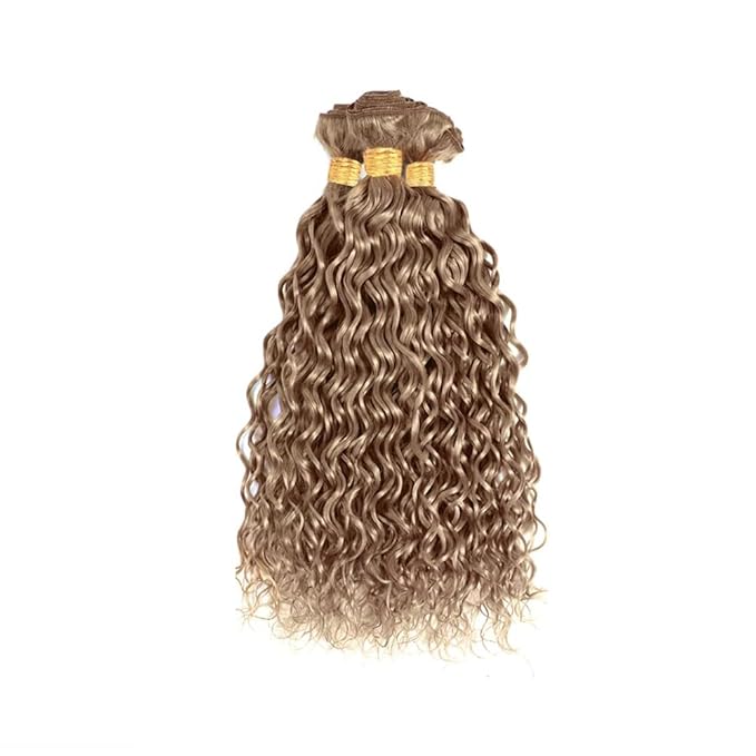 Ash Blonde Human Hair Bundles Color #22 Water Wave Bundle Blonde Human Hair 3 Bundles 24 26 28 Inch Double Weft Virgin Remy Grey Blonde Bundle